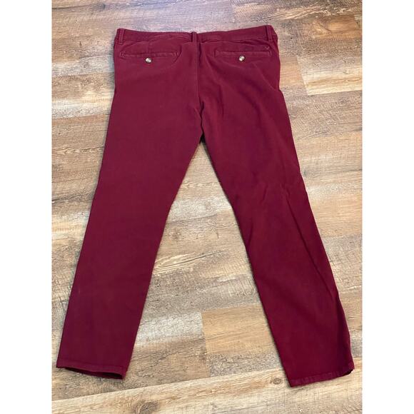 American Eagle Outfitters Maroon Red Twill skinny pant 18 - Picture 2 of 10